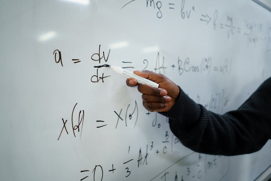 Mathematical formulas on a whiteboard illustrating expected value calculations