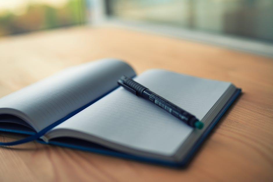 Open notebook with pen — decision journal illustration