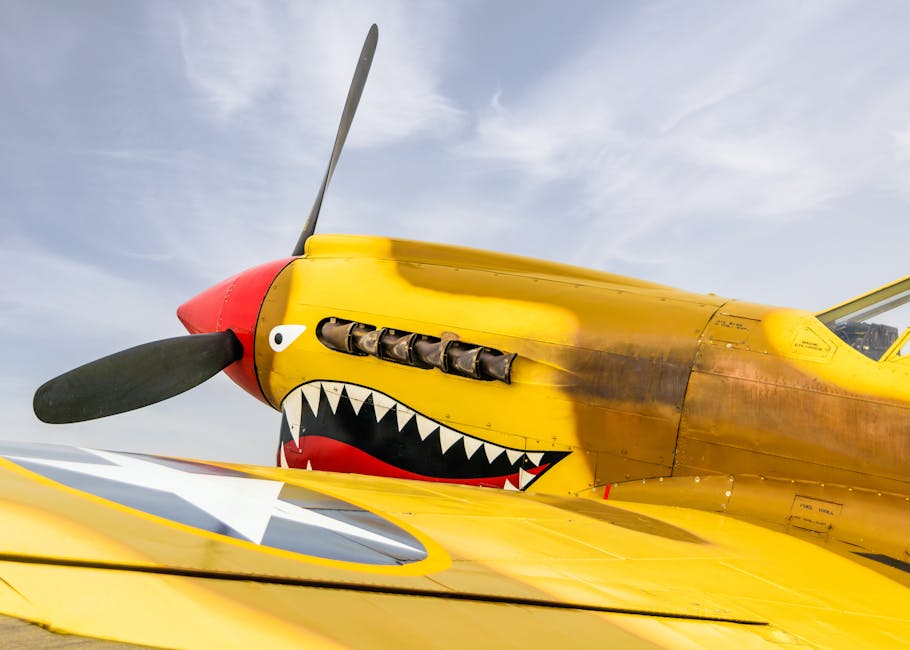Vintage WWII-era military propeller aircraft